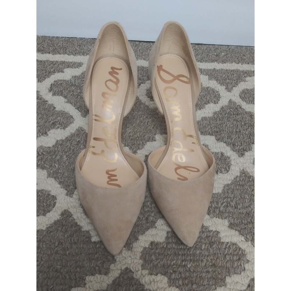 Sam Edelman Telsa Tan Beige Suede D'orsay Pumps
